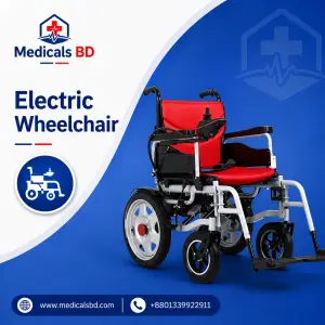 Electric Wheelchair The Electric Wheelchair is a modern mobility solution designed to provide comfort, convenience, and greater independence for individuals with limited mobility. Its powered driving system helps users move around with ease, making it suitable for everyday use at home and in healthcare facilities. Featuring a supportive cushioned seat and backrest, adjustable footrests, sturdy frame, and ergonomic armrests, this wheelchair is designed to enhance user comfort. Its durable wheels and practical design support smooth maneuverability across suitable surfaces. Key Features: - Electric-powered mobility for convenient movement - Comfortable padded seat and backrest - Supportive armrests for added comfort - Adjustable leg and foot supports - Durable frame for everyday use - Large rear wheels and front caster wheels - Designed for convenient indoor and outdoor mobility on suitable surfaces Ideal For: Individuals with limited mobility, elderly users, and people who need assistance with daily movement at home or in healthcare settings. Why Choose Medicals BD? Medicals BD provides medical equipment solutions to support patient comfort, mobility, and home healthcare needs. Brand: Medicals BD – Trusted Home Healthcare